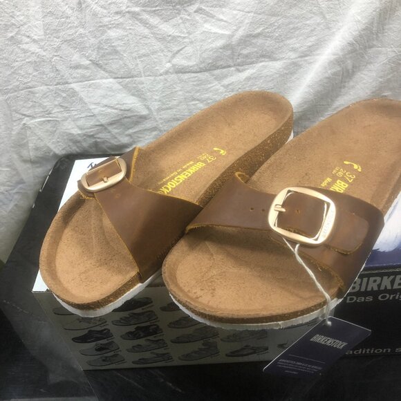 Birkenstock Madrid Bioko-Flor brown leather sandal